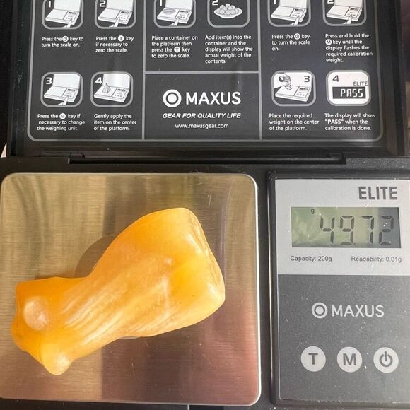 Yellow Calcite Crystal Female Body - Picture 11 of 12